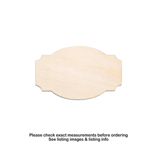 Rectangle Retro Plaque Wood Cutout - Laser Cut Unfinished Craft Shape - Multiple Sizes