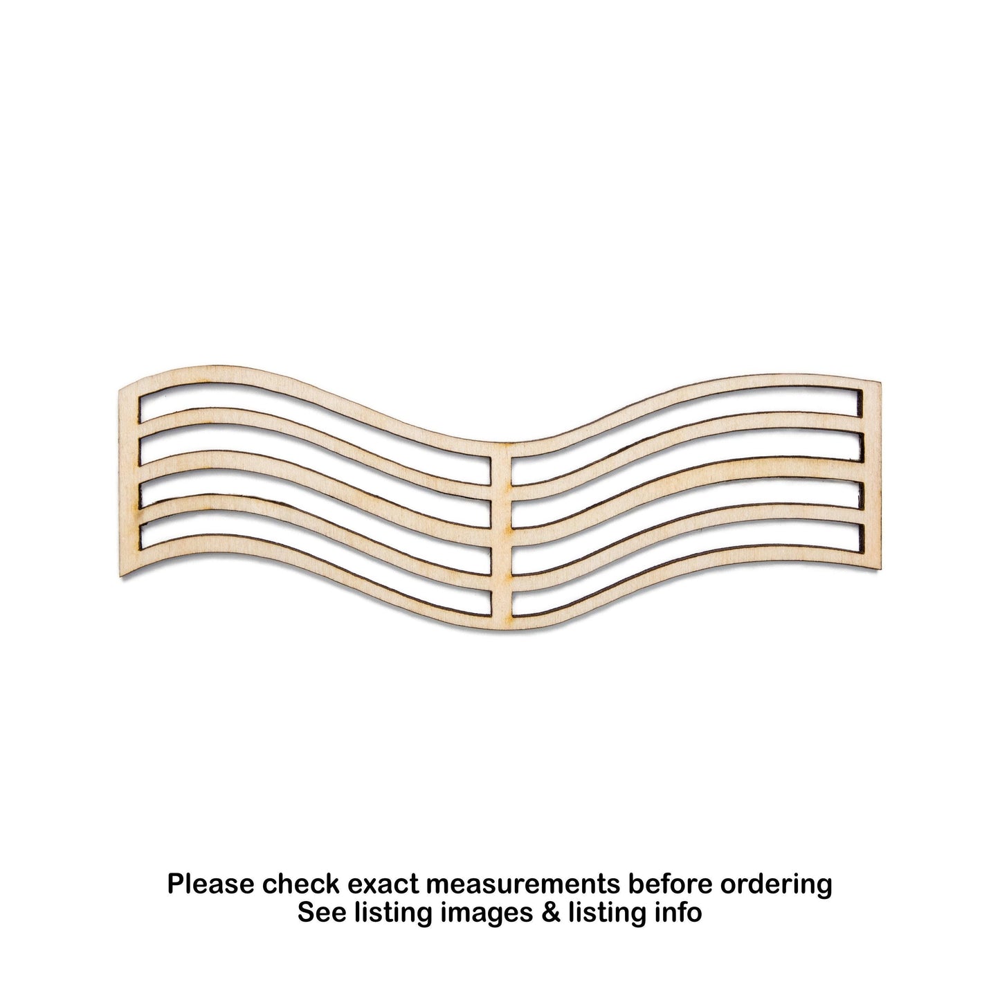 Music Staff Curvy Wood Cutout - Laser Cut Unfinished Craft Shape - Multiple Sizes
