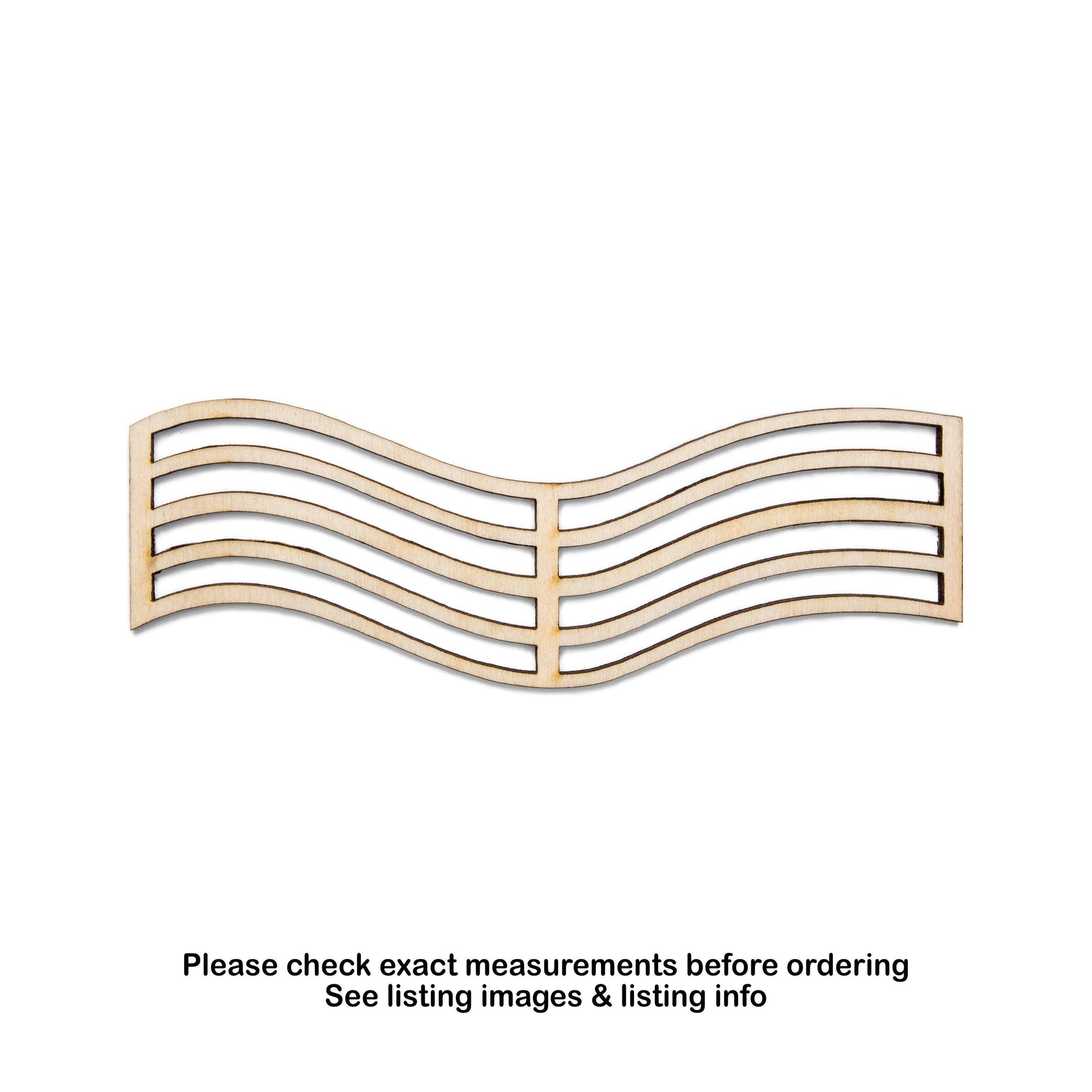 Music Staff Curvy Wood Cutout - Laser Cut Unfinished Craft Shape - Multiple Sizes