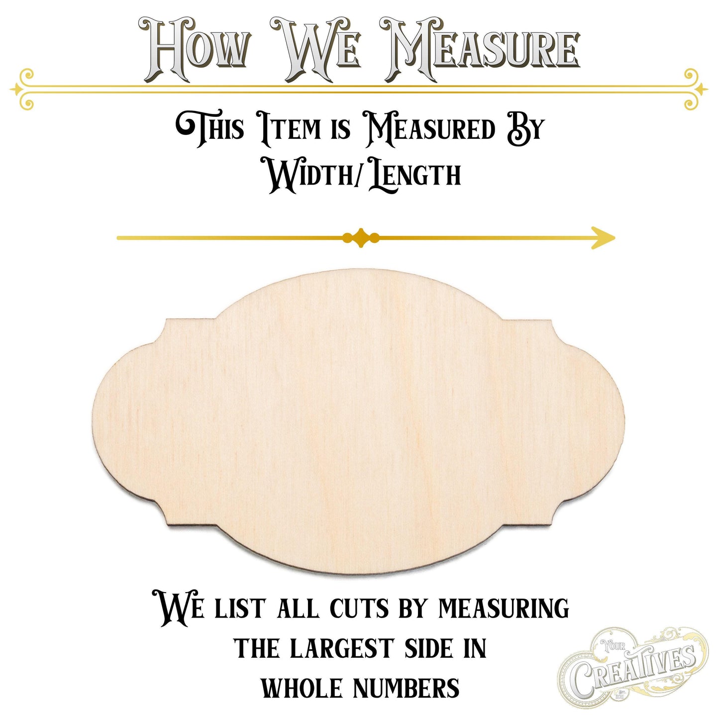 Oval Retro Plaque Wood Cutout - Laser Cut Unfinished Craft Shape - Multiple Sizes