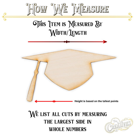 Graduation Cap Bank Wood Cutout - Laser Cut Unfinished Craft Shape - Multiple Sizes