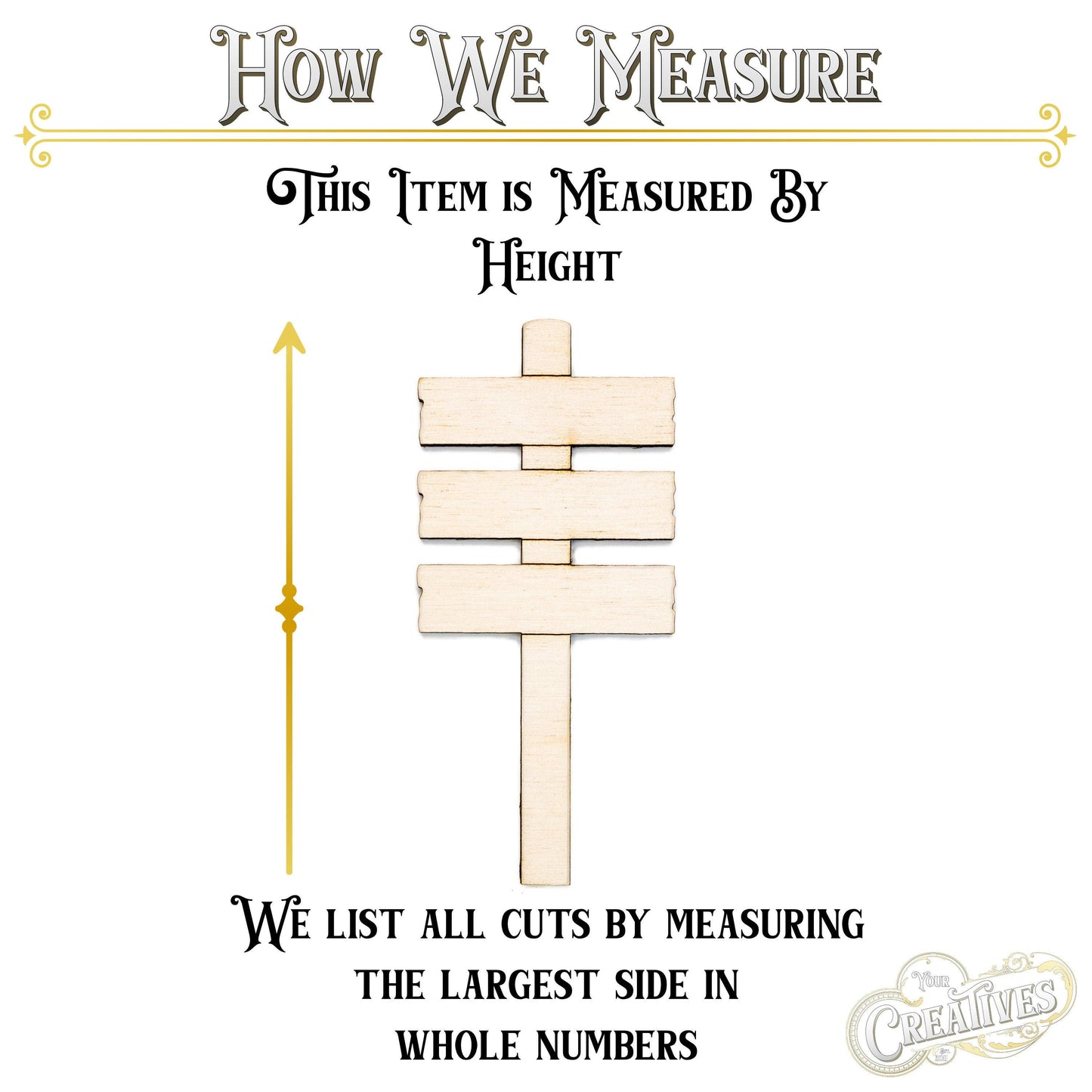 Rectangle Plank Sign Post Wood Cutout - Laser Cut Unfinished Craft Shape - Multiple Sizes