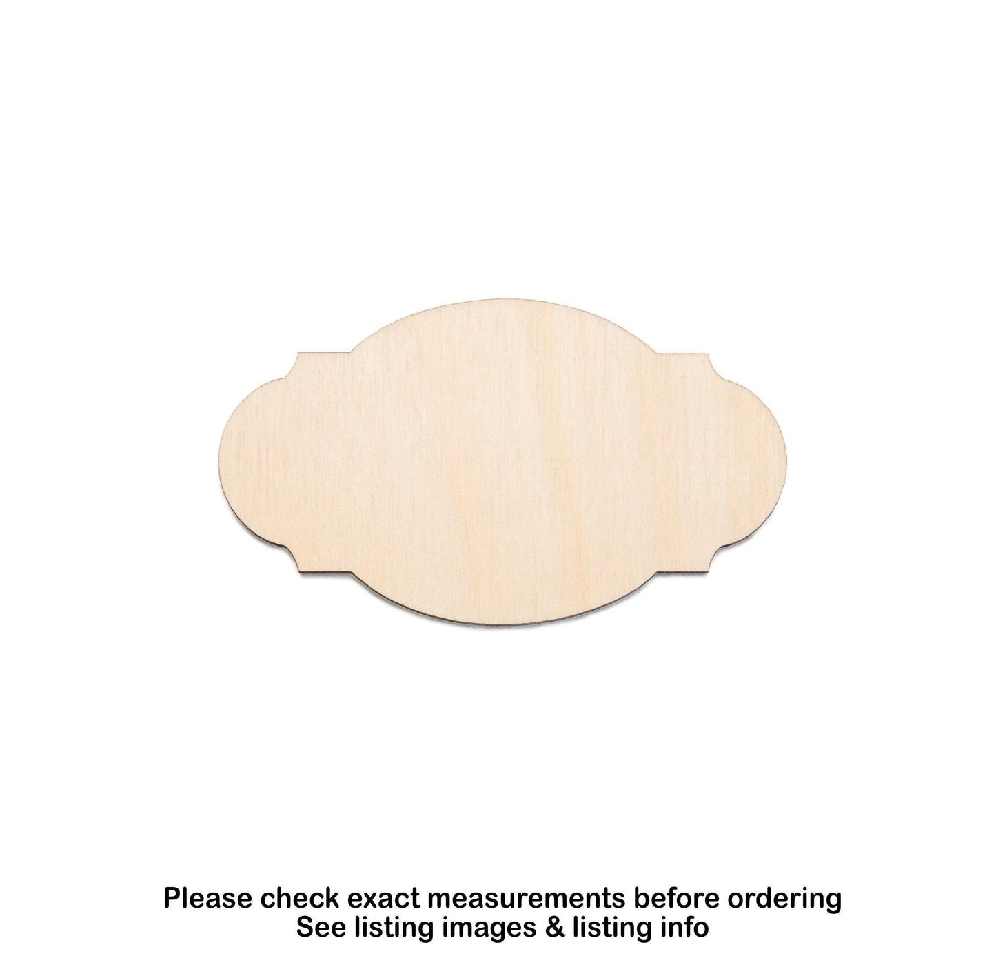 Oval Retro Plaque Wood Cutout - Laser Cut Unfinished Craft Shape - Multiple Sizes