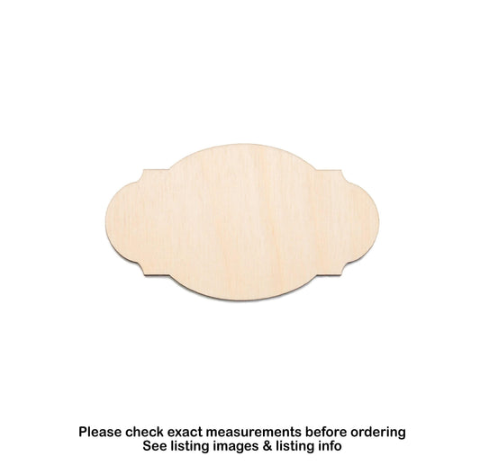 Oval Retro Plaque Wood Cutout - Laser Cut Unfinished Craft Shape - Multiple Sizes