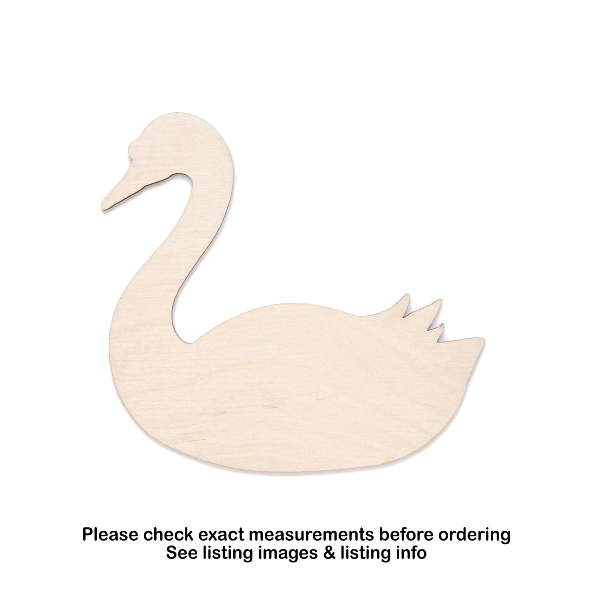 Swan Blank Wood Cutout - Laser Cut Unfinished Craft Shape - Multiple Sizes