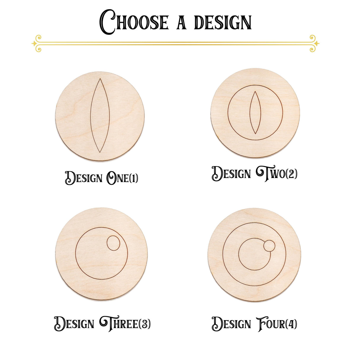 Round Creature Eyes Detailed Wood Cutout - Laser Cut Unfinished Craft Shape - Multiple Sizes