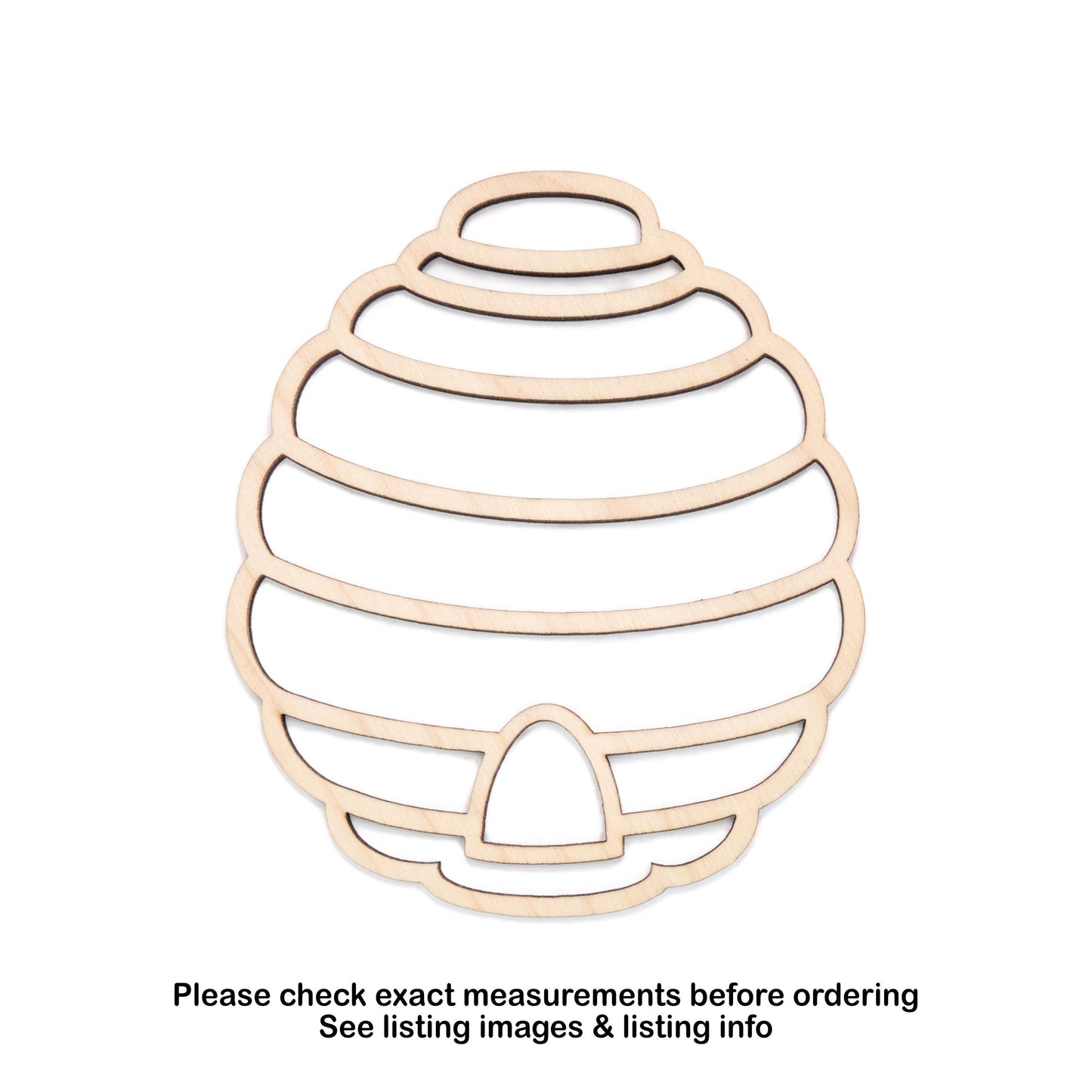 Beehive Hollow Wood Cutout - Laser Cut Unfinished Craft Shape - Multiple Sizes