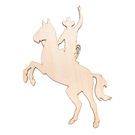 Cowboy Blank Wood Cutout - Laser Cut Unfinished Craft Shape - Multiple Sizes