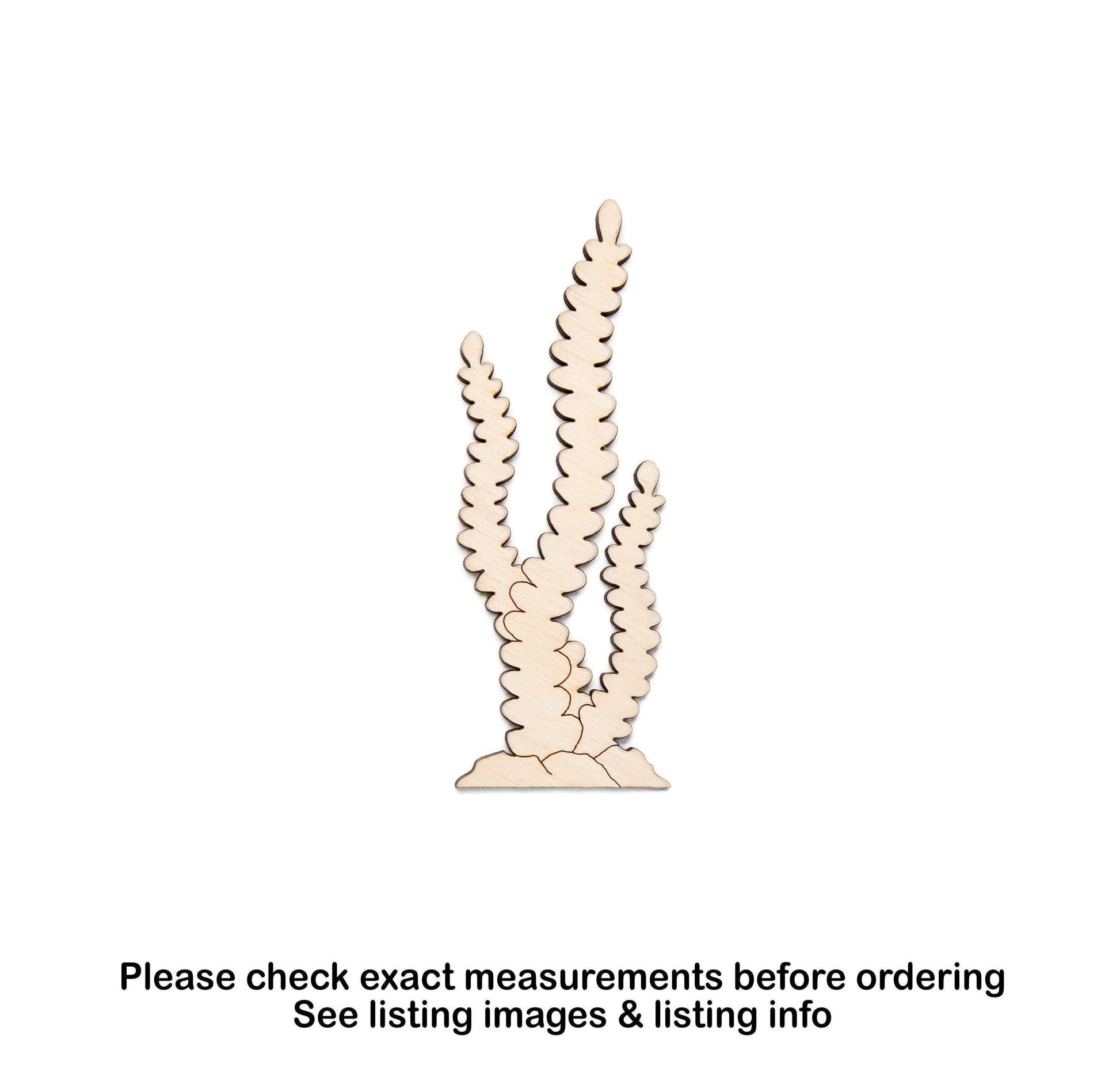 Kelp Seaweed Wood Cutout - Laser Cut Unfinished Craft Shape - Multiple Sizes