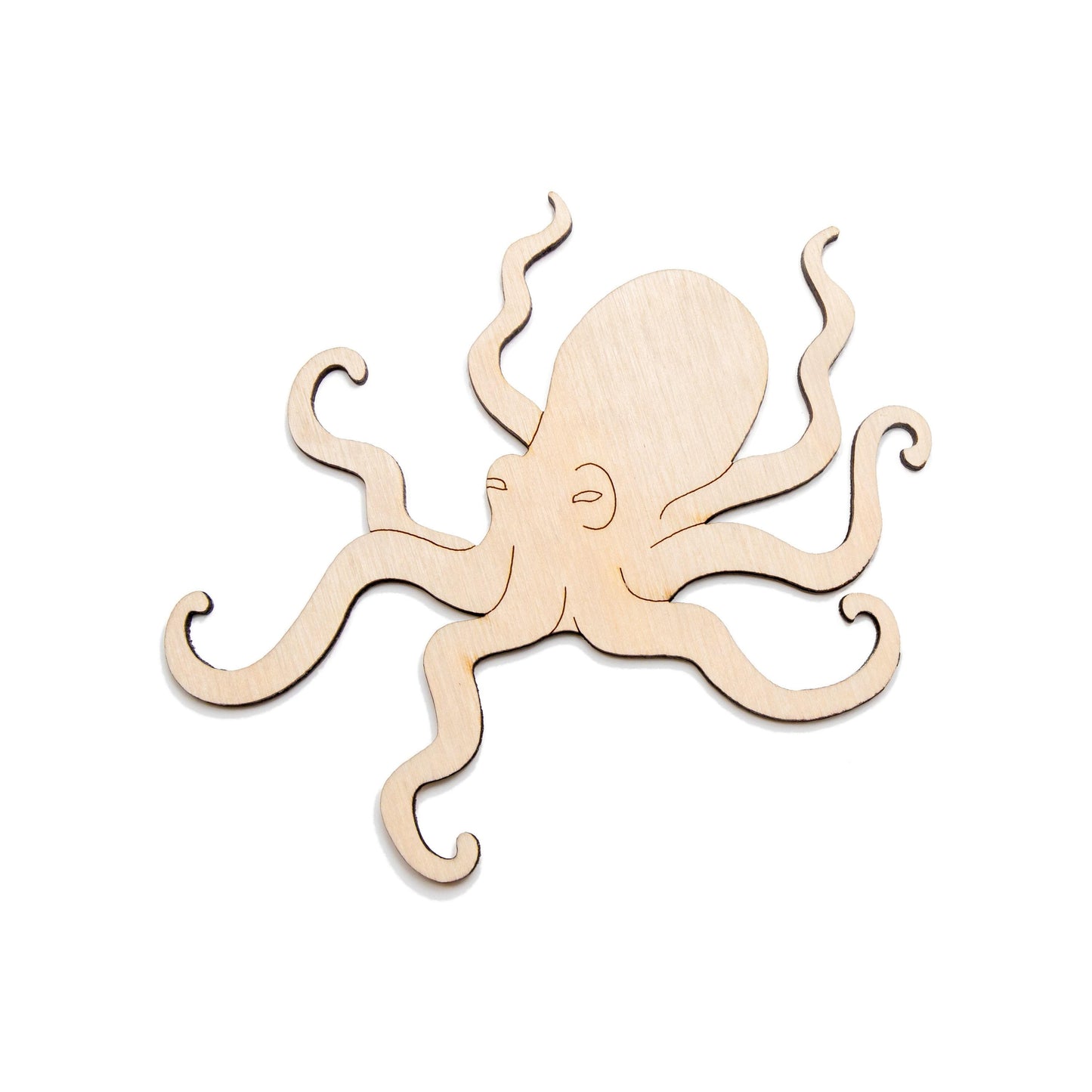 Octopus Wood Cutout - Laser Cut Unfinished Craft Shape - Multiple Sizes