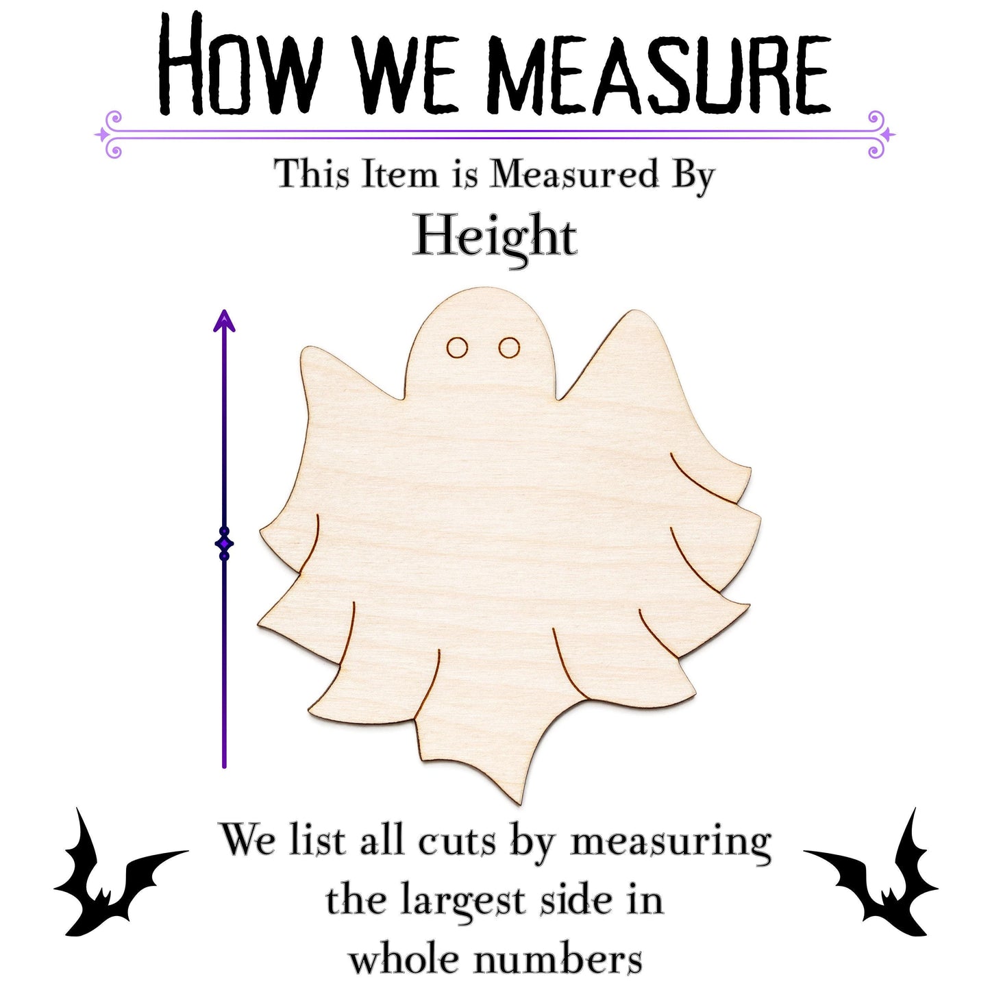Cute Blanket Ghost Wood Cutout - Laser Cut Unfinished Craft Shape - Multiple Sizes