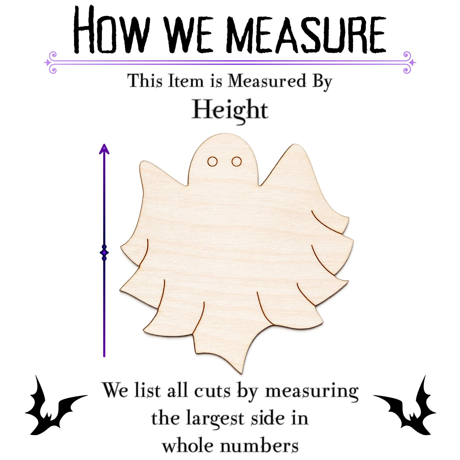 Cute Blanket Ghost Wood Cutout - Laser Cut Unfinished Craft Shape - Multiple Sizes