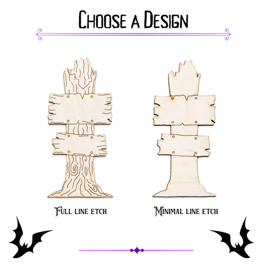 Dead Tree Plank Signs Wood Cutout - Laser Cut Unfinished Craft Shape - Multiple Sizes