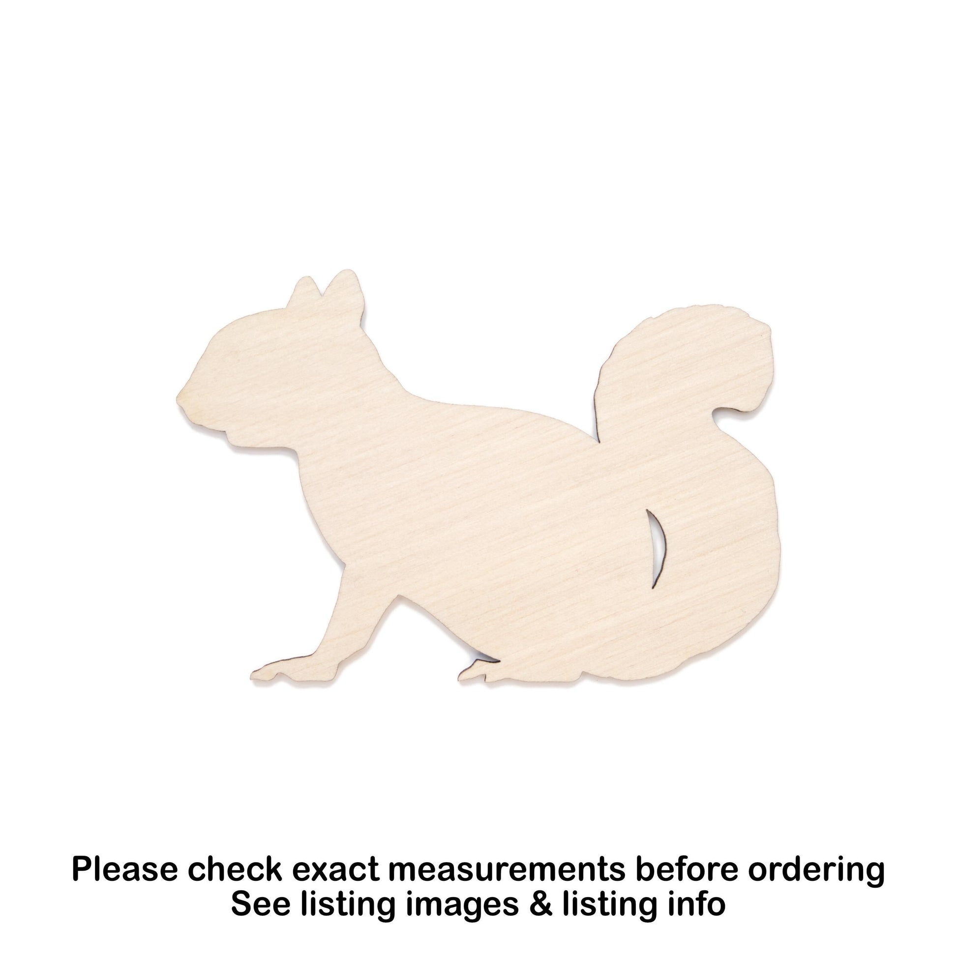 Squirrel Blank Wood Cutout - Laser Cut Unfinished Craft Shape - Multiple Sizes