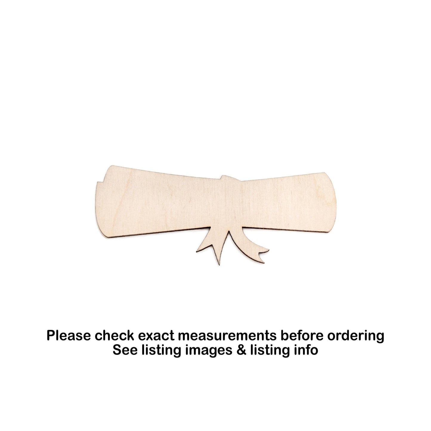 Graduation Scroll Blank Wood Cutout - Laser Cut Unfinished Craft Shape - Multiple Sizes