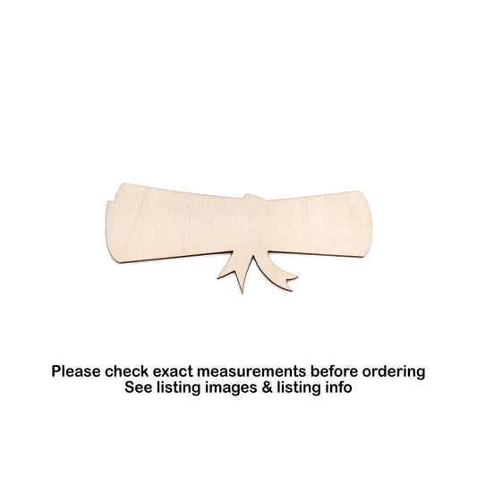 Graduation Scroll Blank Wood Cutout - Laser Cut Unfinished Craft Shape - Multiple Sizes