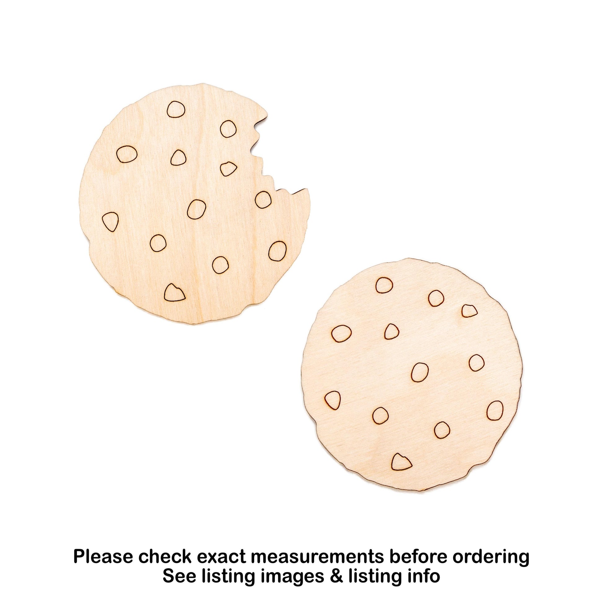 Chocolate Chip Cookie Wood Cutout - Laser Cut Unfinished Craft Shape - Multiple Sizes