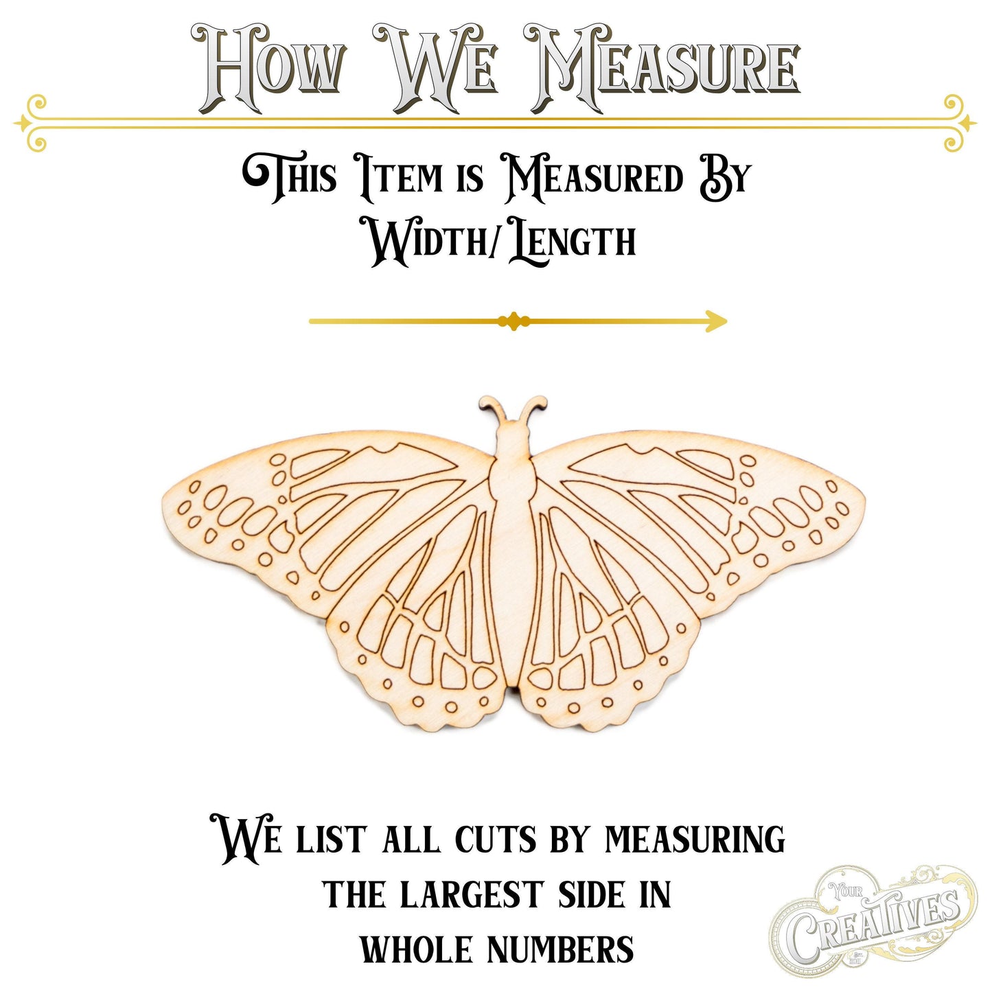 Butterfly Monarch Detailed Wood Cutout - Laser Cut Unfinished Craft Shape - Multiple Sizes