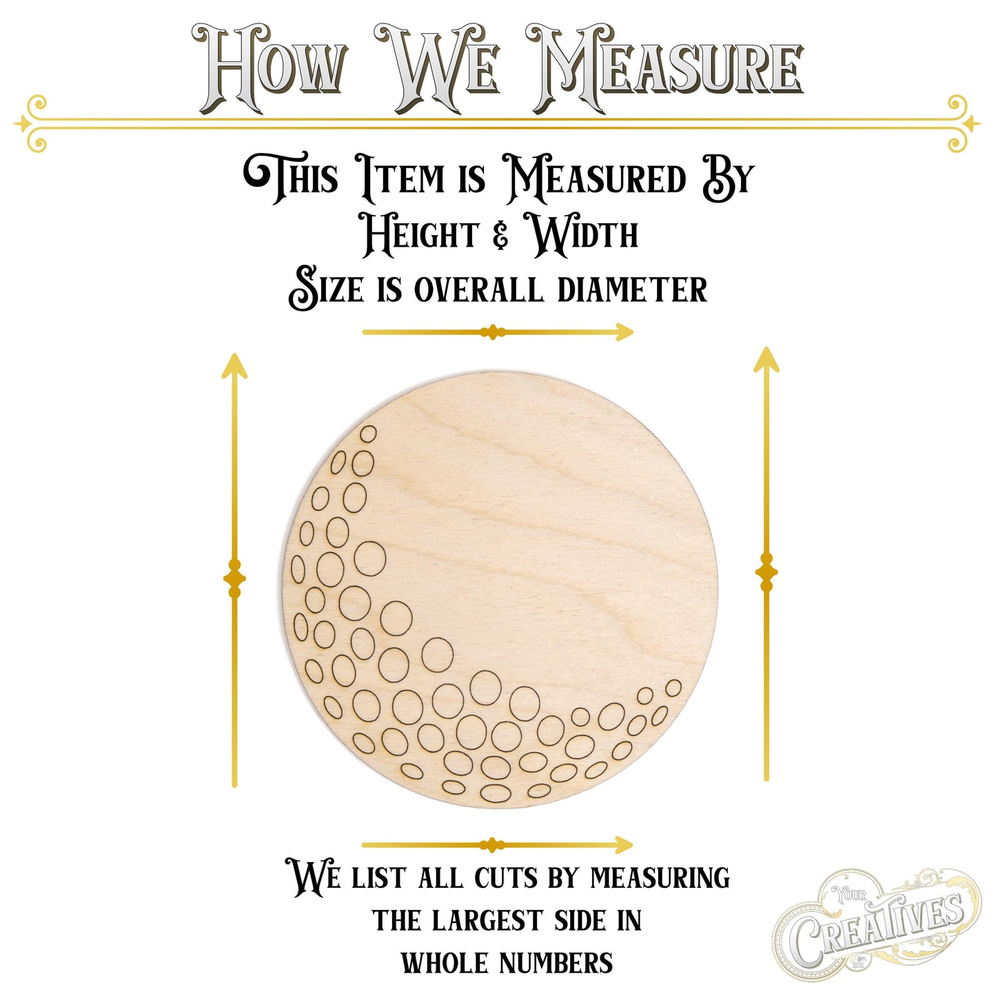 Golf Ball Detailed Wood Cutout - Laser Cut Unfinished Craft Shape - Multiple Sizes