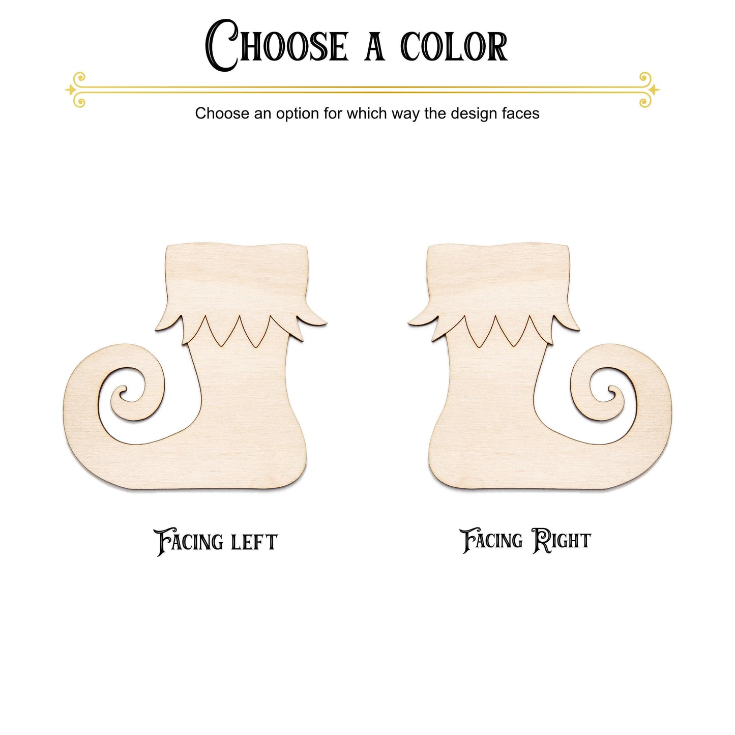 Elf Stocking Wood Cutout - Laser Cut Unfinished Craft Shape - Multiple Sizes