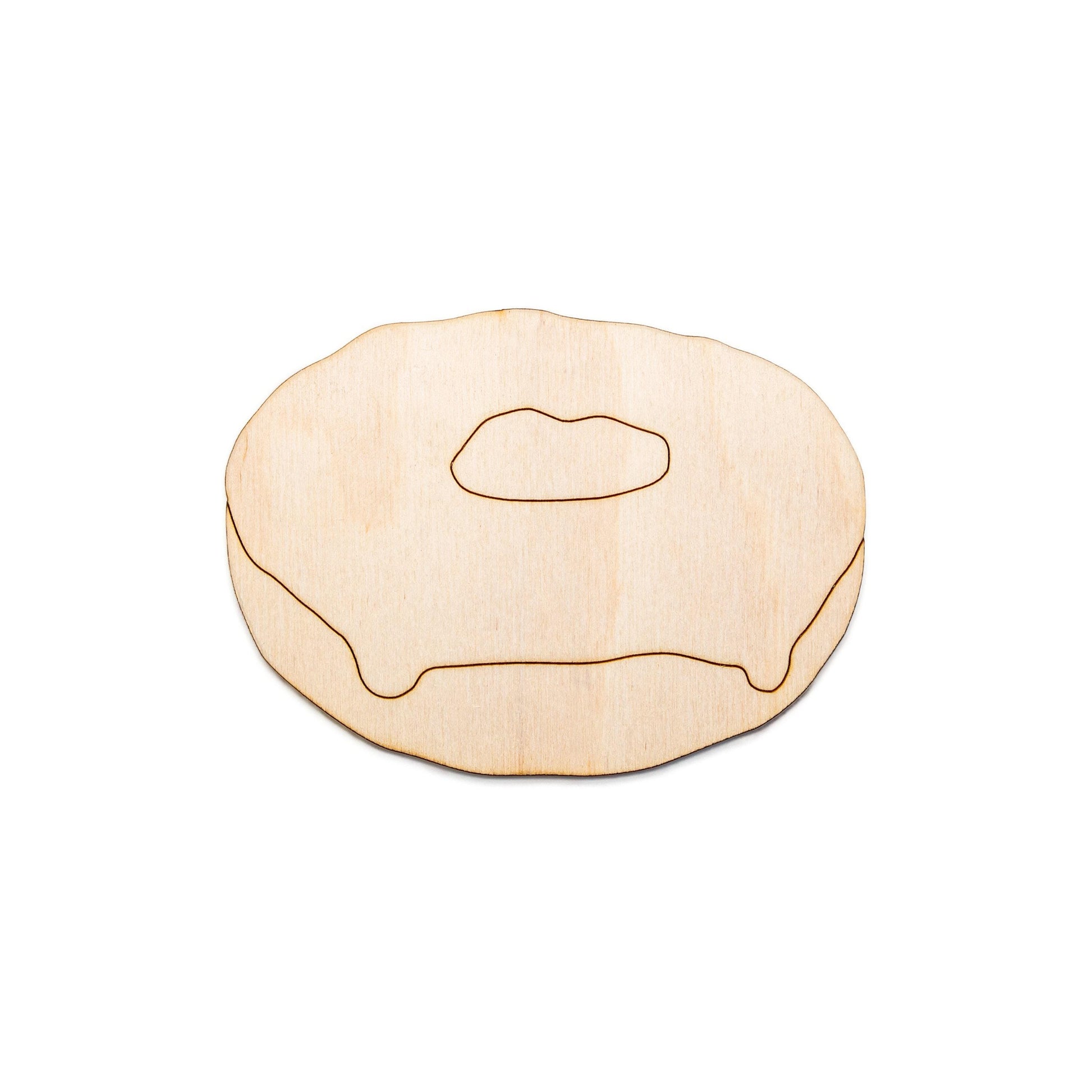 Donut Plain Side View Wood Cutout - Laser Cut Unfinished Craft Shape - Multiple Sizes