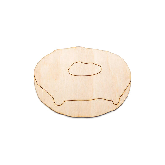 Donut Plain Side View Wood Cutout - Laser Cut Unfinished Craft Shape - Multiple Sizes