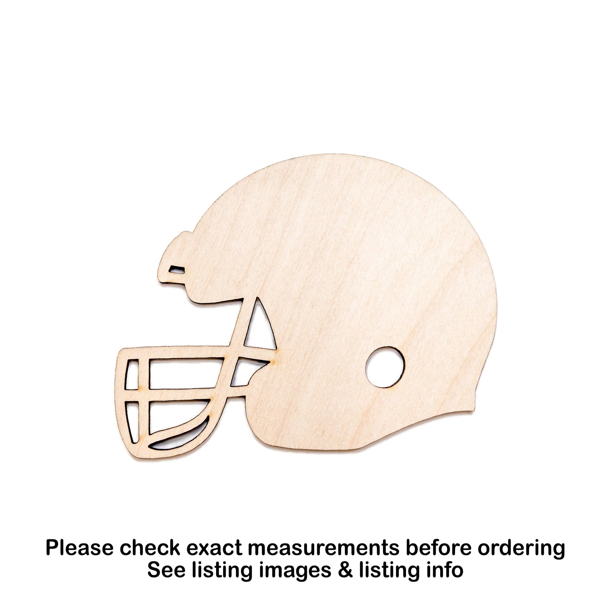 Football Helmet Blank Wood Cutout - Laser Cut Unfinished Craft Shape - Multiple Sizes