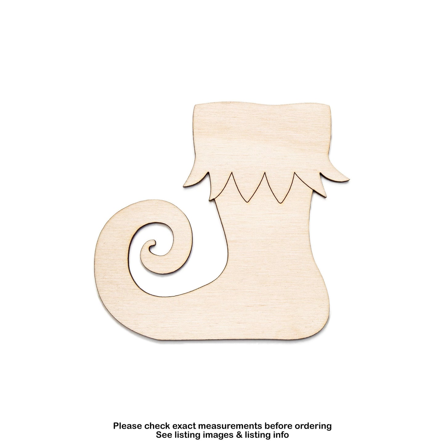 Elf Stocking Wood Cutout - Laser Cut Unfinished Craft Shape - Multiple Sizes