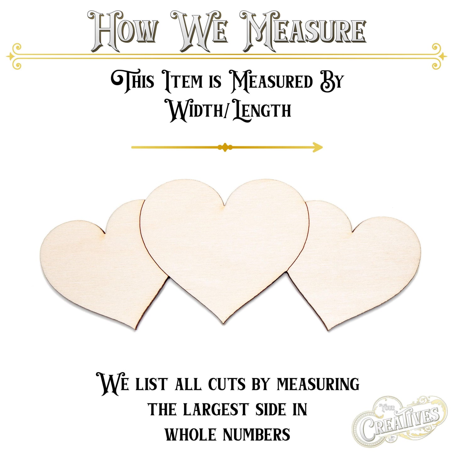 Triple Hearts Wood Cutout - Laser Cut Unfinished Craft Shape - Multiple Sizes