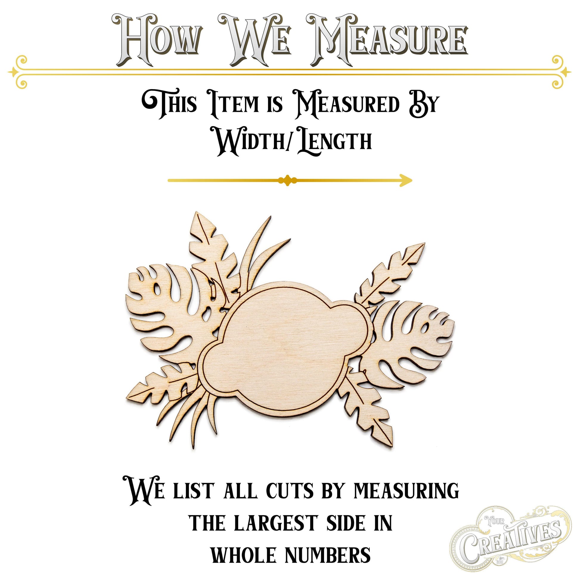Tropical Leaves Sign Wood Cutout - Laser Cut Unfinished Craft Shape - Multiple Sizes