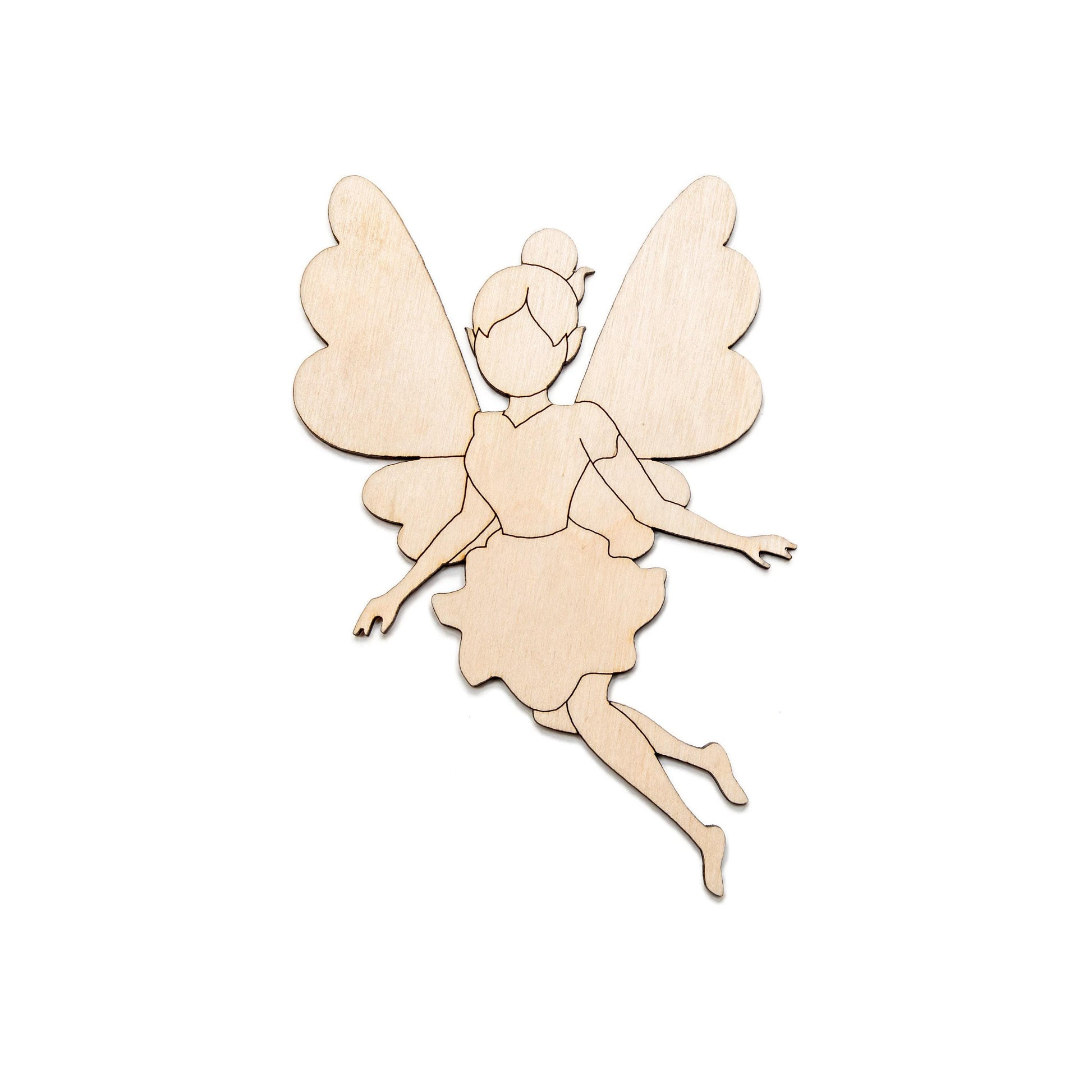 Fairy Girl Wood Cutout - Laser Cut Unfinished Craft Shape - Multiple Sizes