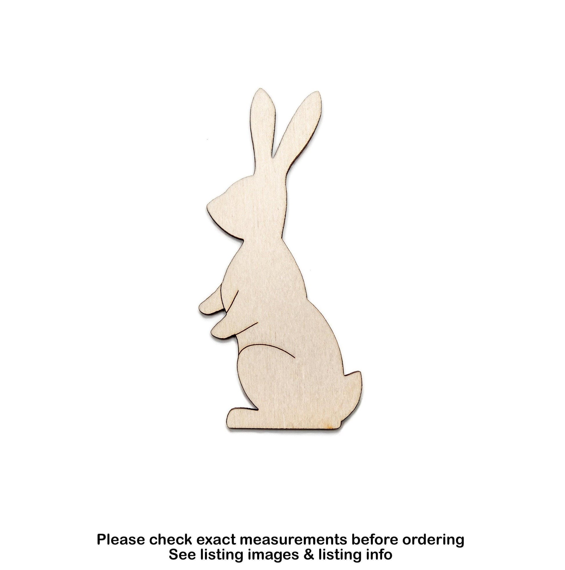 Rabbit Standing Wood Cutout - Laser Cut Unfinished Craft Shape - Multiple Sizes