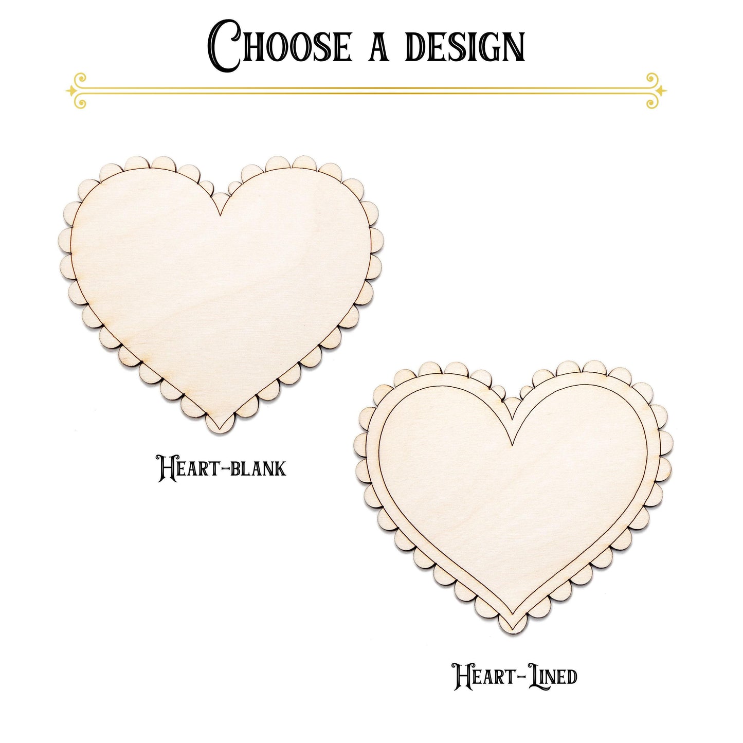 Doily Heart Wood Cutout - Laser Cut Unfinished Craft Shape - Multiple Sizes