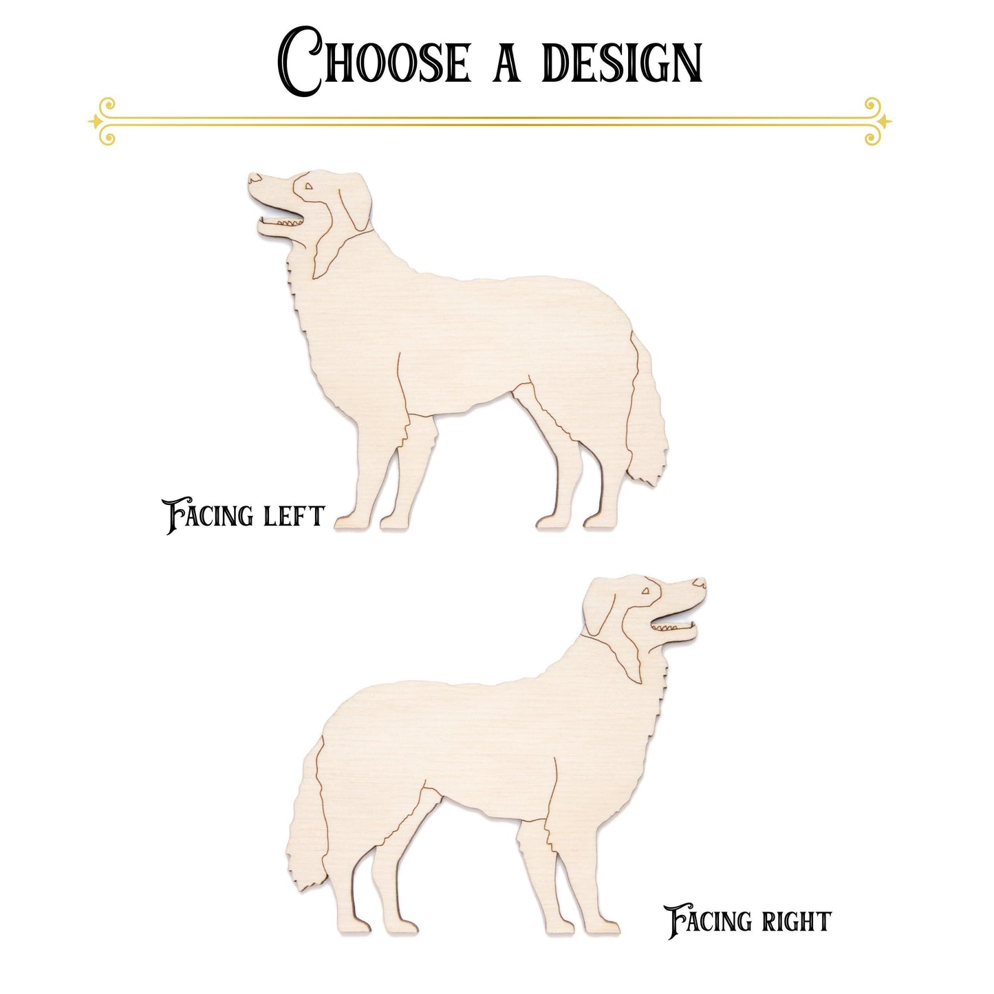 Sheep Dog Detailed Wood Cutout - Laser Cut Unfinished Craft Shape - Multiple Sizes
