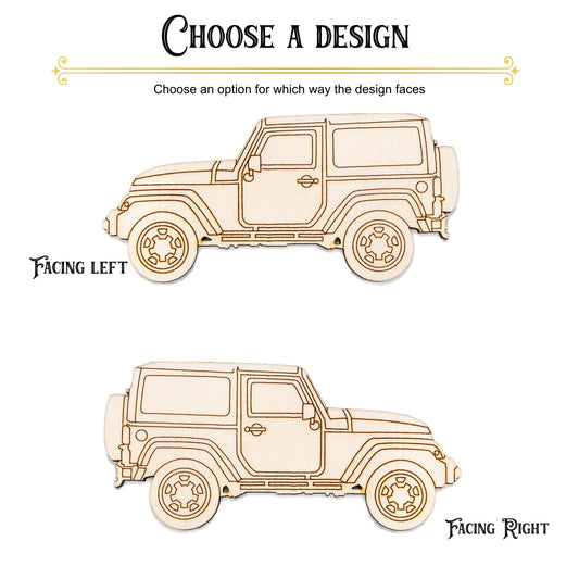 Off Road Vehicle Side View Detailed Wood Cutout - Laser Cut Unfinished Craft Shape - Multiple Sizes