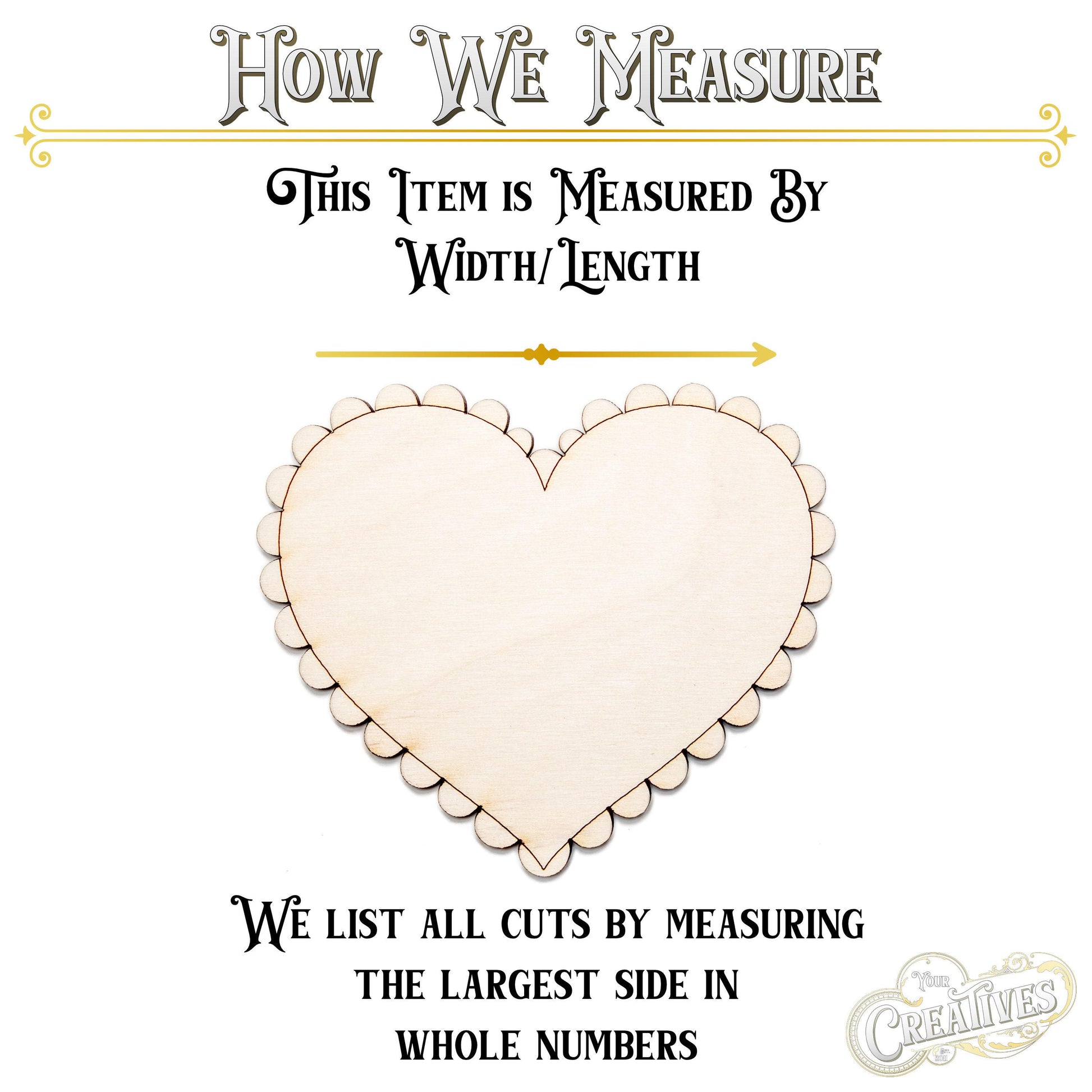 Doily Heart Wood Cutout - Laser Cut Unfinished Craft Shape - Multiple Sizes