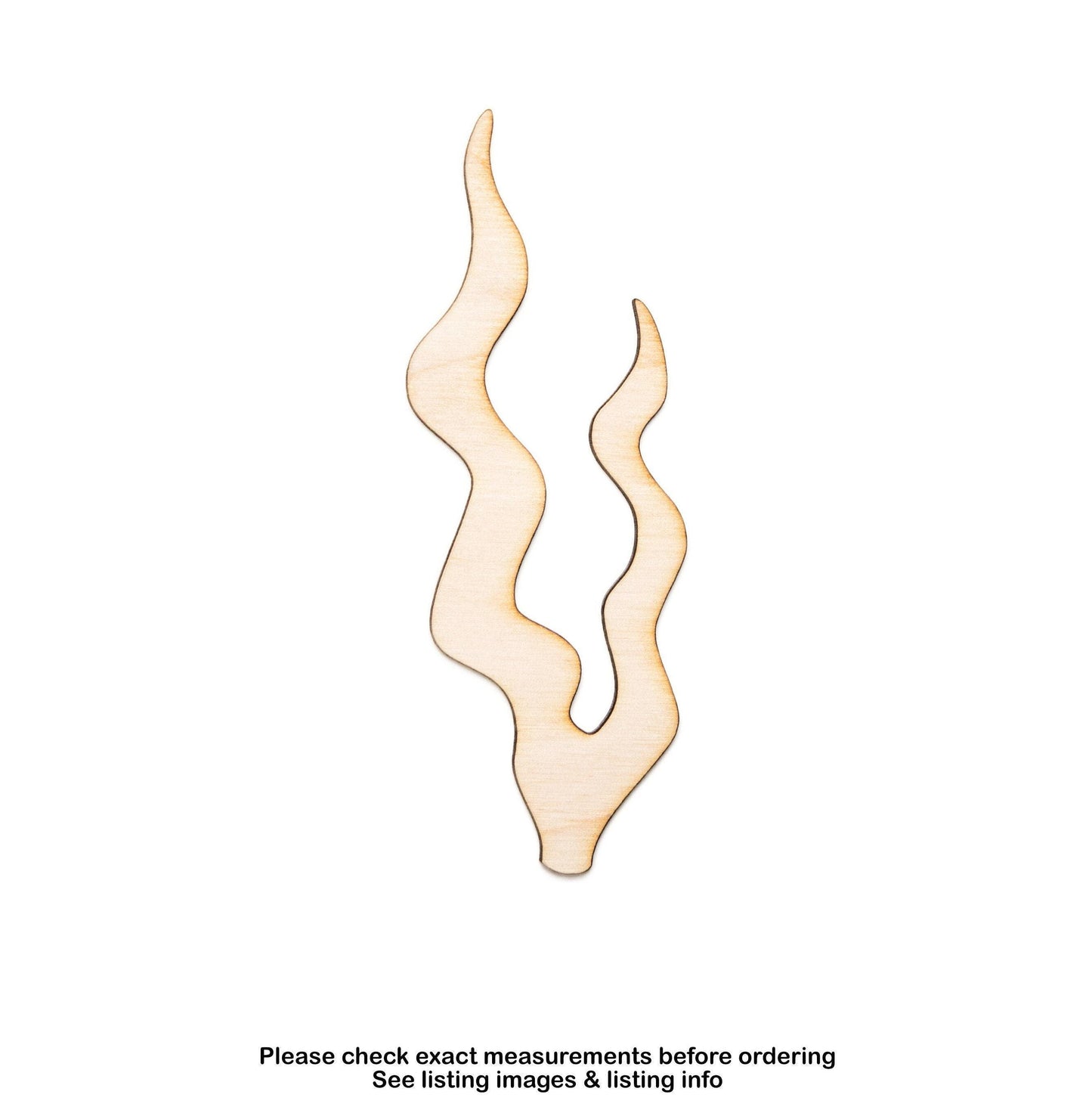 Seaweed Wood Cutout - Laser Cut Unfinished Craft Shape - Multiple Sizes