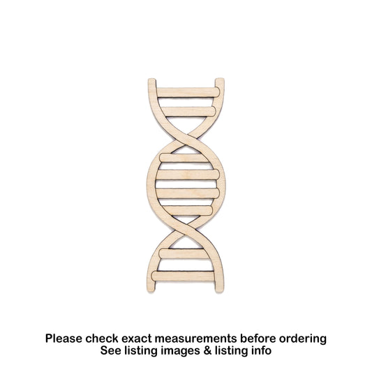 DNA Wood Cutout - Laser Cut Unfinished Craft Shape - Multiple Sizes