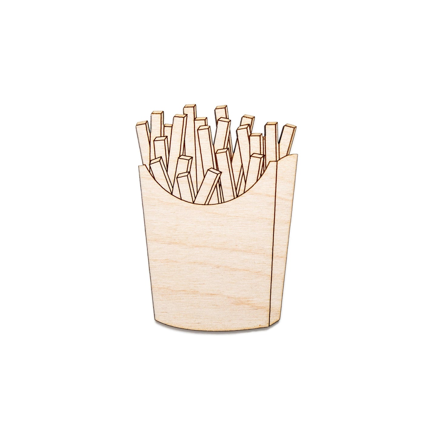 Fries Wood Cutout - Laser Cut Unfinished Craft Shape - Multiple Sizes