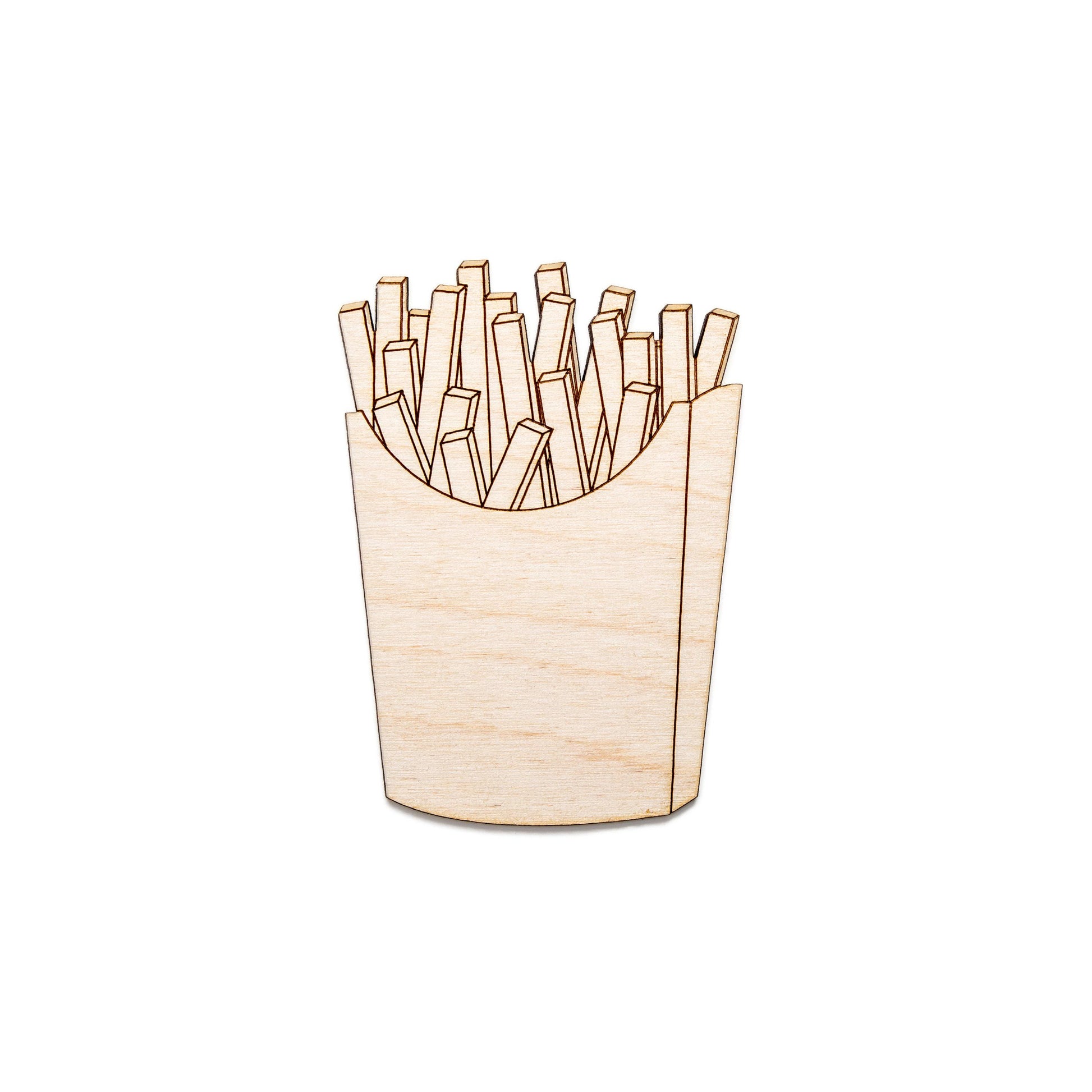 Fries Wood Cutout - Laser Cut Unfinished Craft Shape - Multiple Sizes