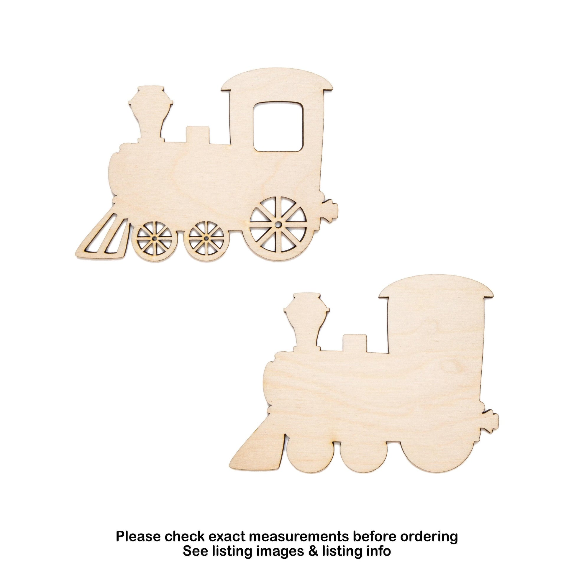 Train Side View Blank Wood Cutout - Laser Cut Unfinished Craft Shape - Multiple Sizes