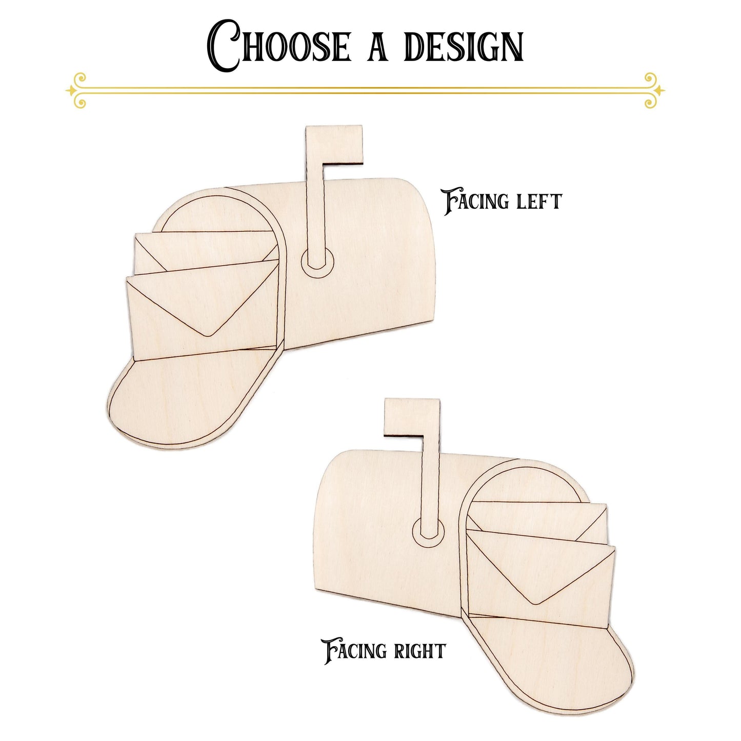 Mailbox Open Wood Cutout - Laser Cut Unfinished Craft Shape - Multiple Sizes