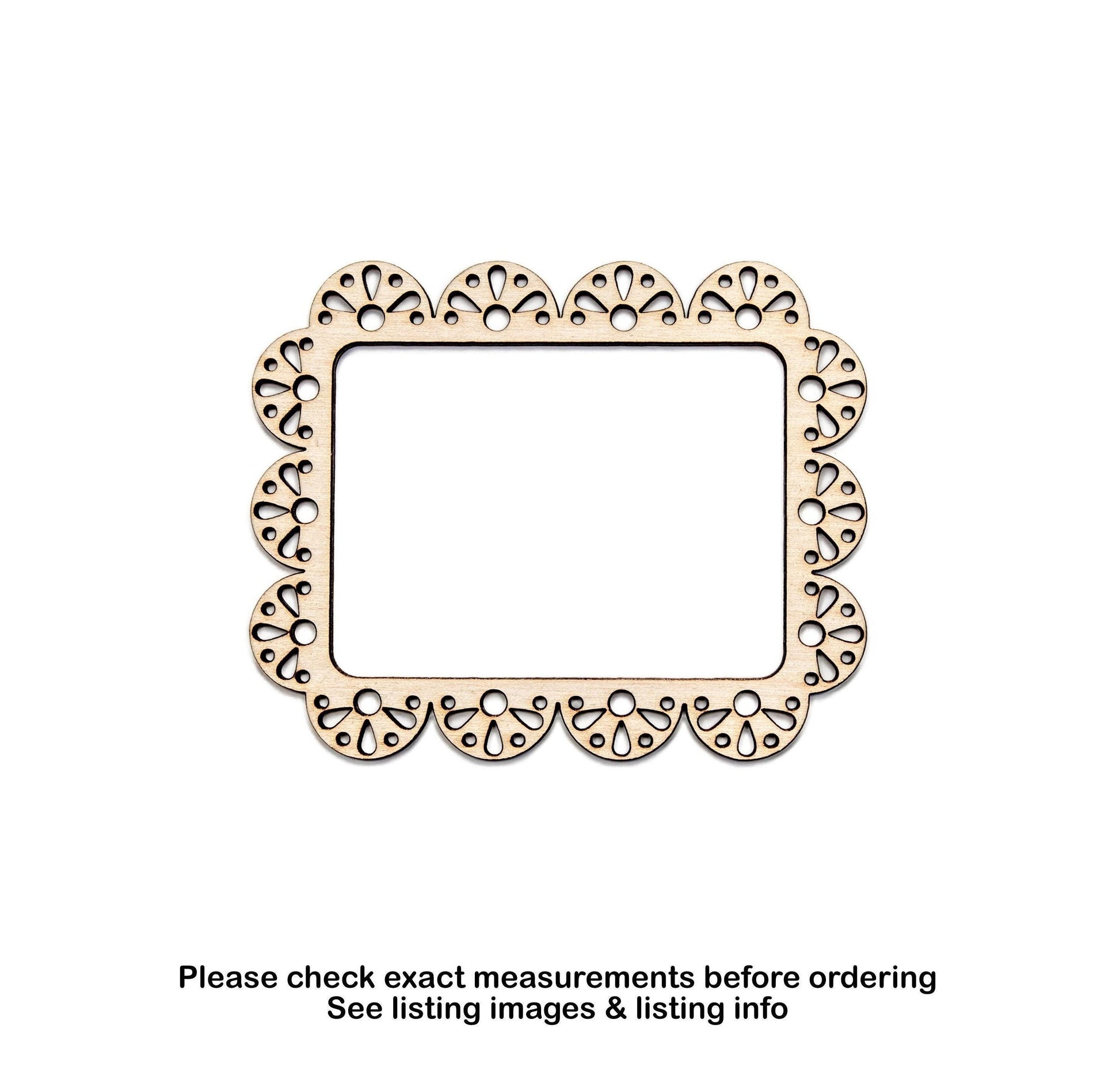 Doily Border Wood Cutout - Laser Cut Unfinished Craft Shape - Multiple Sizes