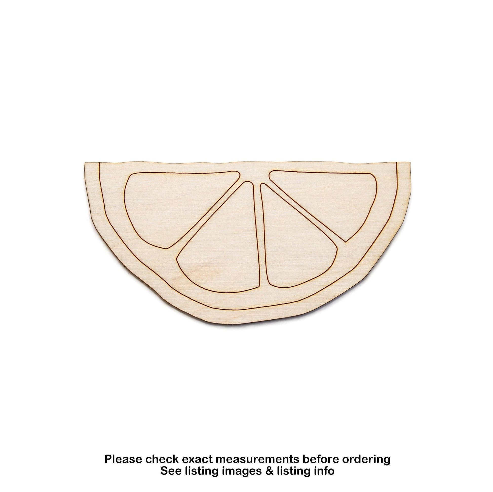 Citrus Half Slice Wood Cutout - Laser Cut Unfinished Craft Shape - Multiple Sizes