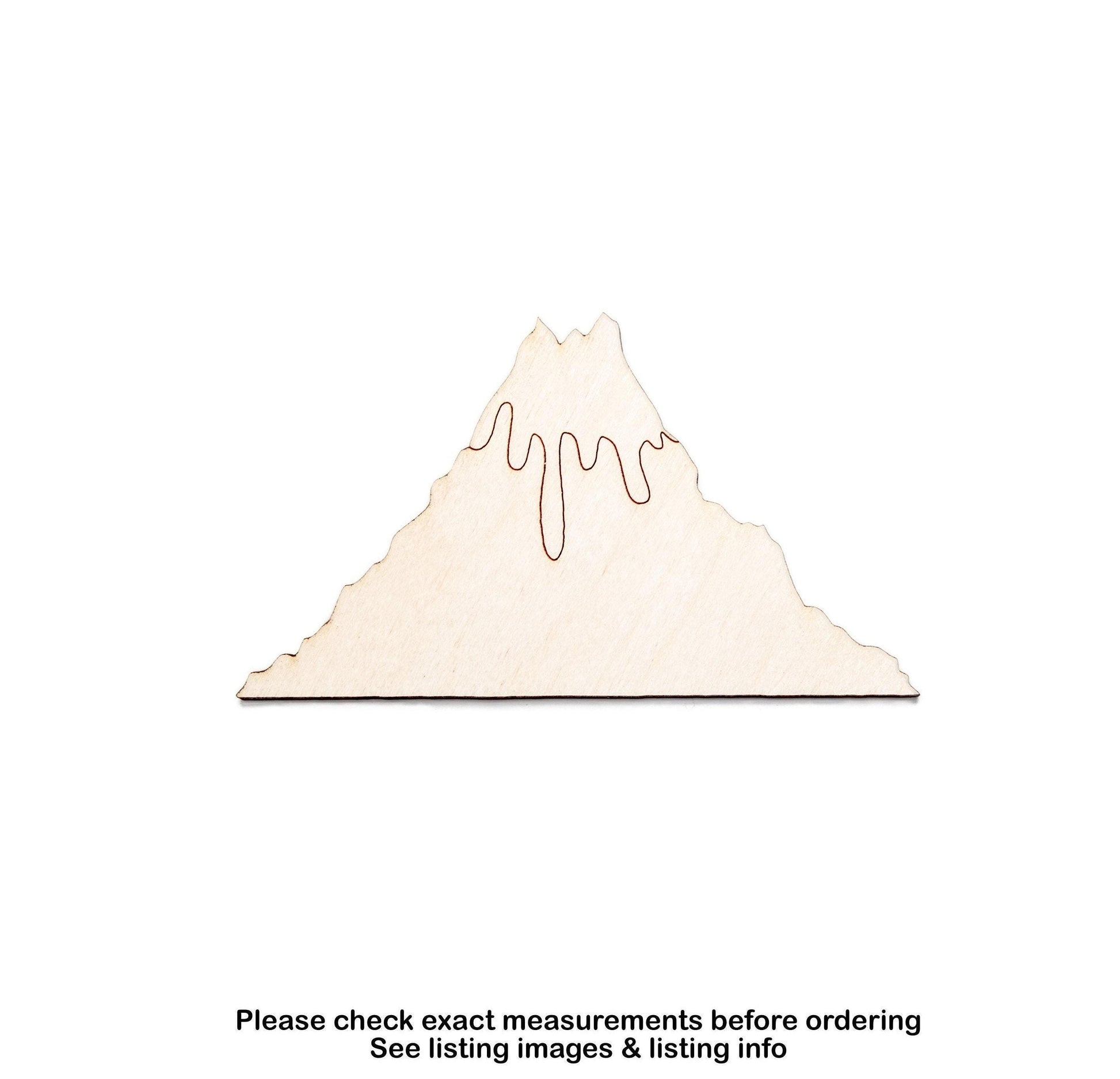 Volcano Wood Cutout - Laser Cut Unfinished Craft Shape - Multiple Sizes