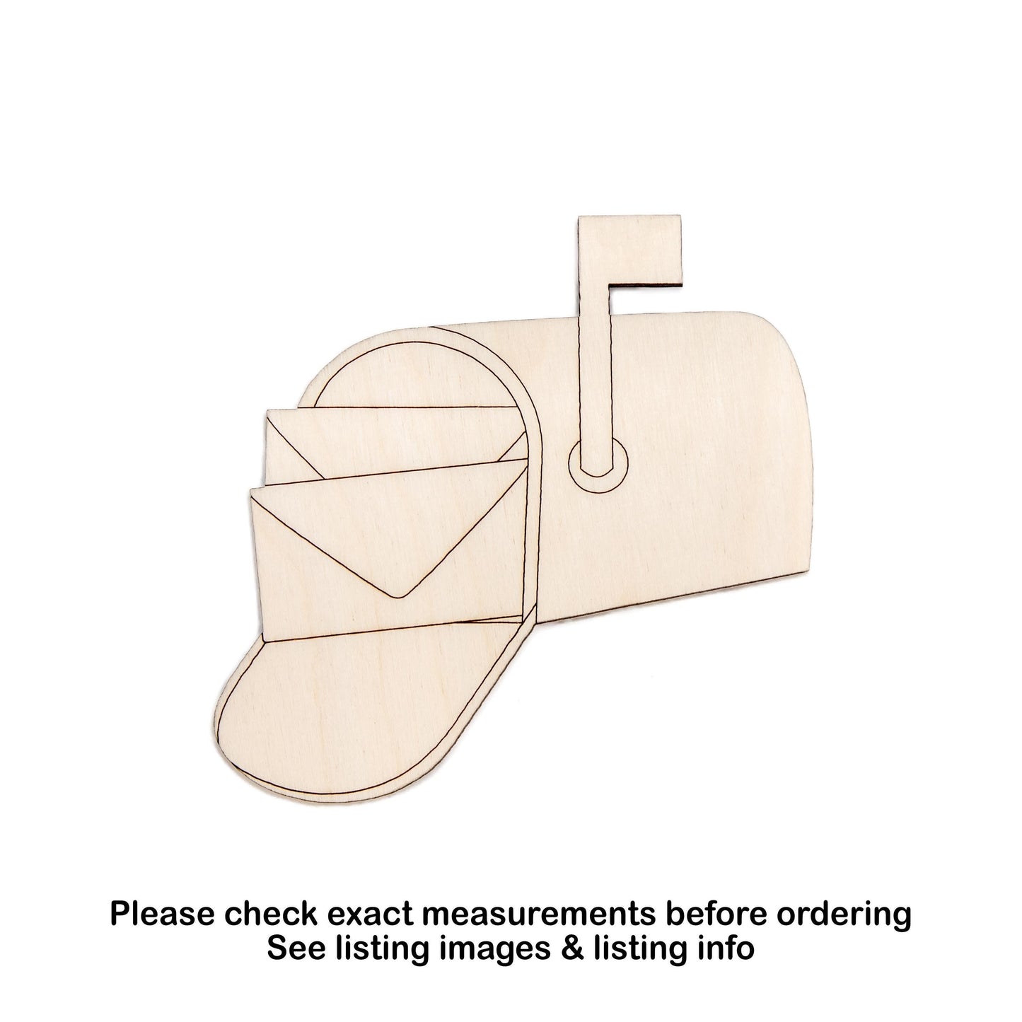 Mailbox Open Wood Cutout - Laser Cut Unfinished Craft Shape - Multiple Sizes
