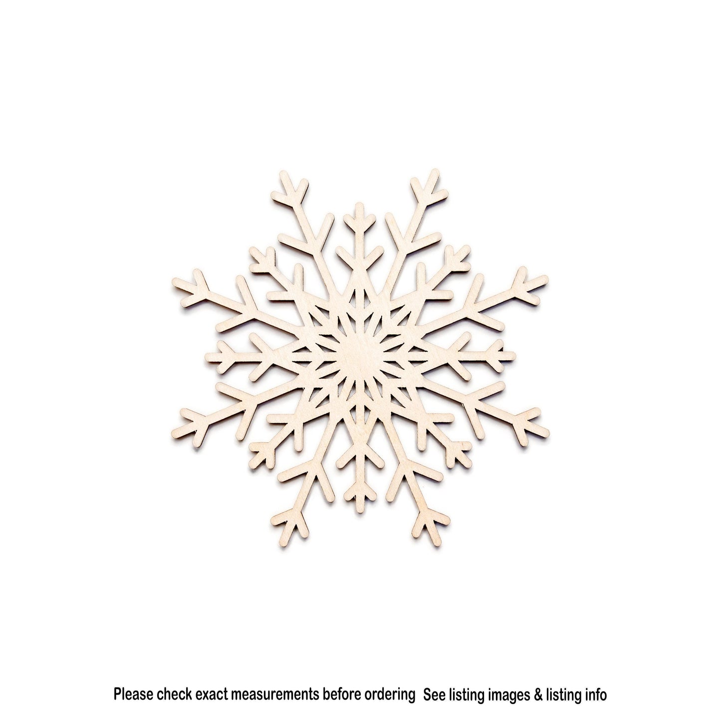 Snowflake Diamond Bursts Wood Cutout - Laser Cut Unfinished Craft Shape - Multiple Sizes