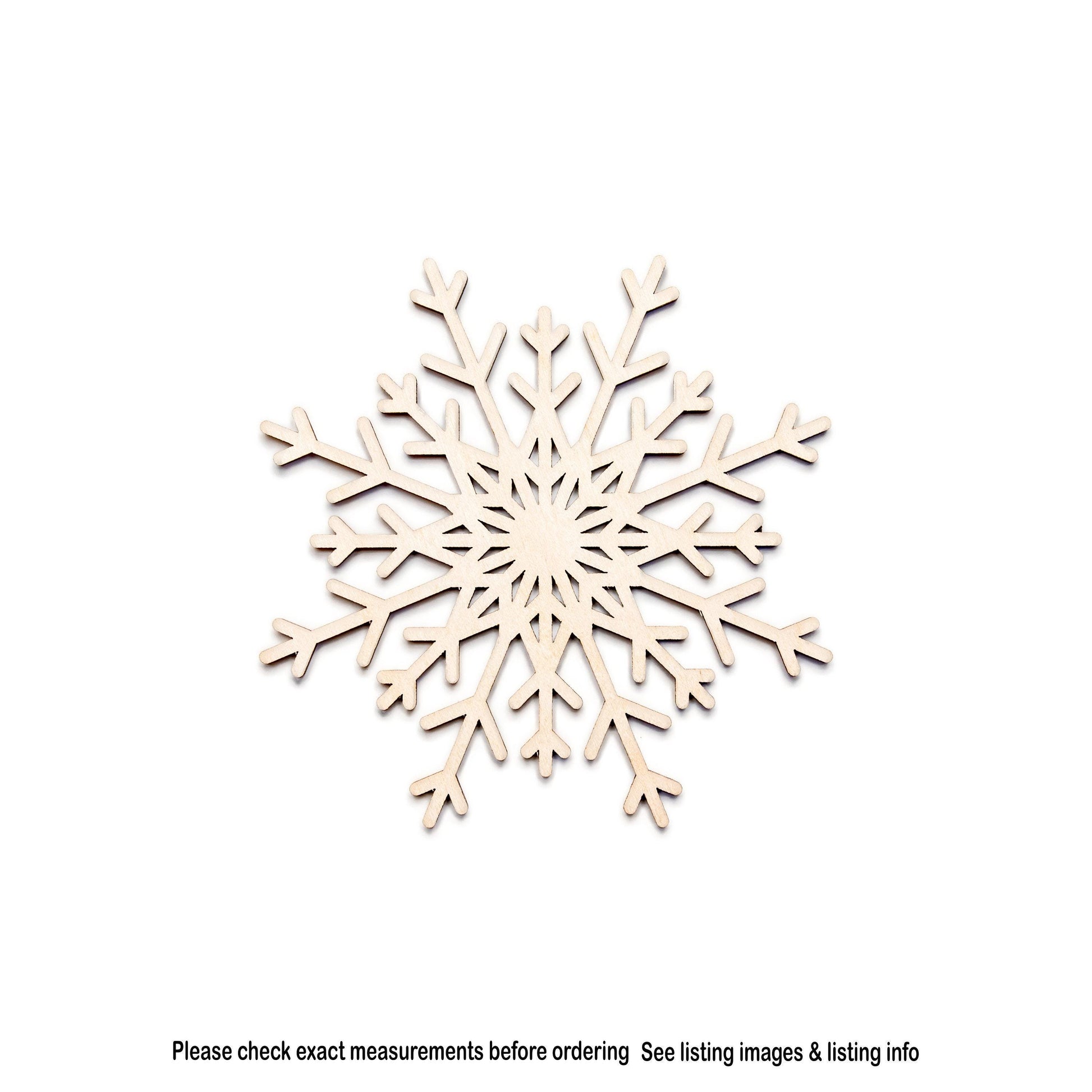 Snowflake Diamond Bursts Wood Cutout - Laser Cut Unfinished Craft Shape - Multiple Sizes