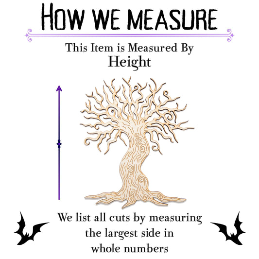 Spiral Dead Tree Wood Cutout - Laser Cut Unfinished Craft Shape - Multiple Sizes