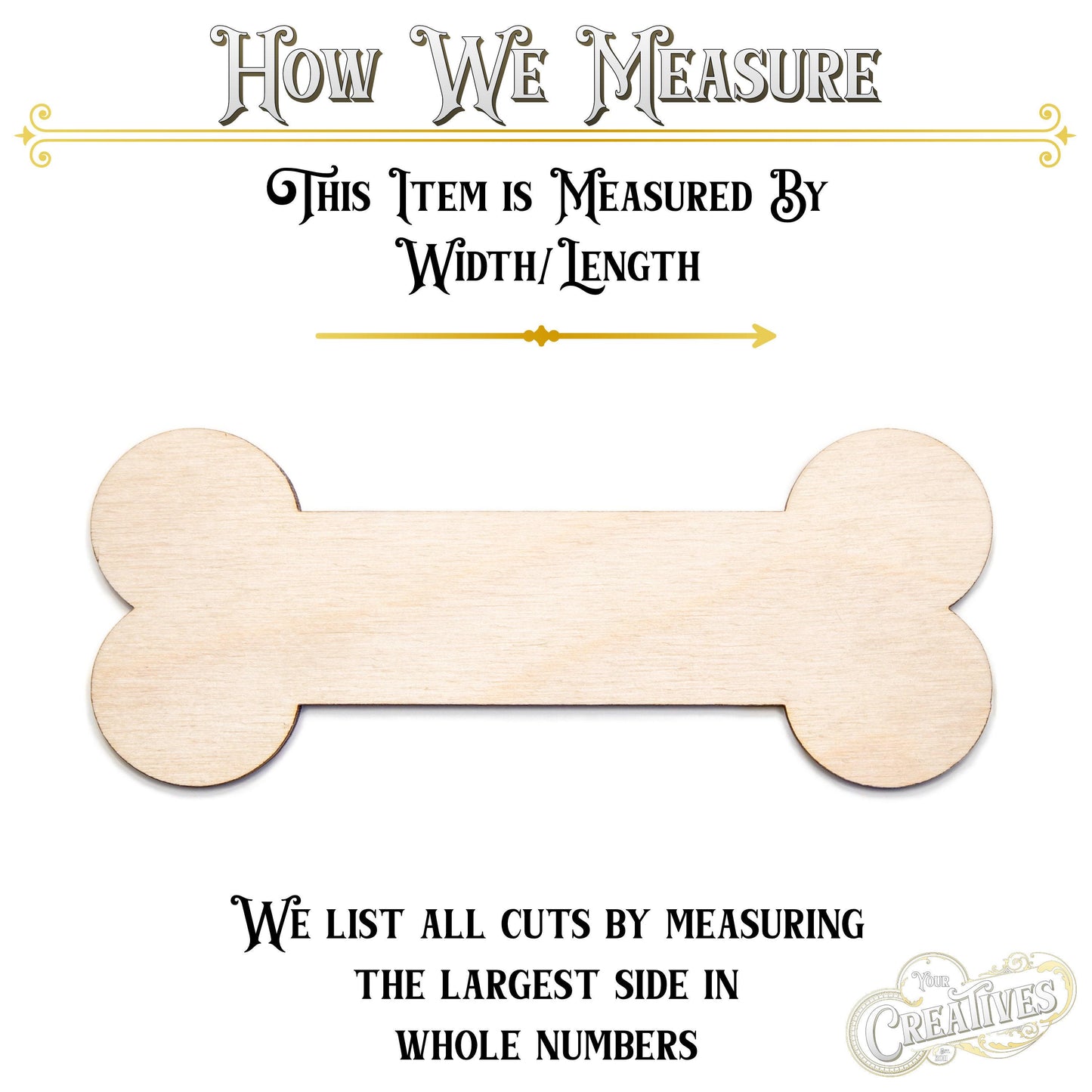 Dog Bone Wood Cutout - Laser Cut Unfinished Craft Shape - Multiple Sizes